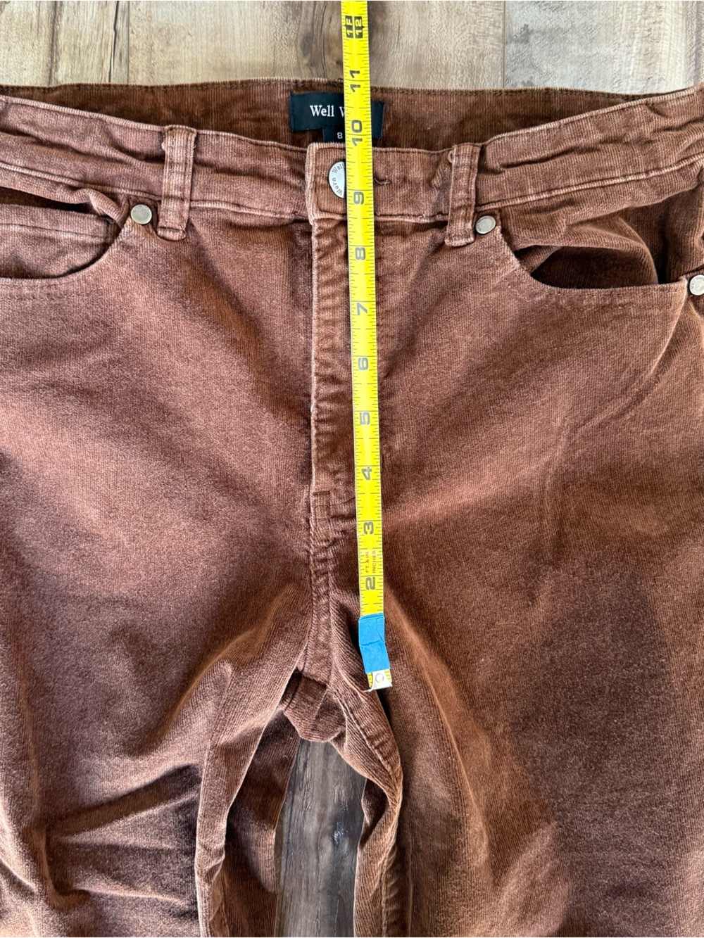 Brown Corduroy Pants Women’s High Rise Straight Leg Well Worn Jeans Size 8 / 29 - Picture 7 of 11